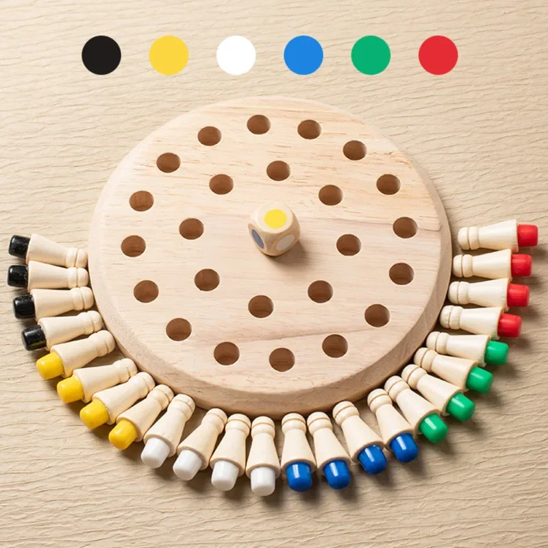 Board Game With Questions - 1PC Wooden Memory Match Stick Chess