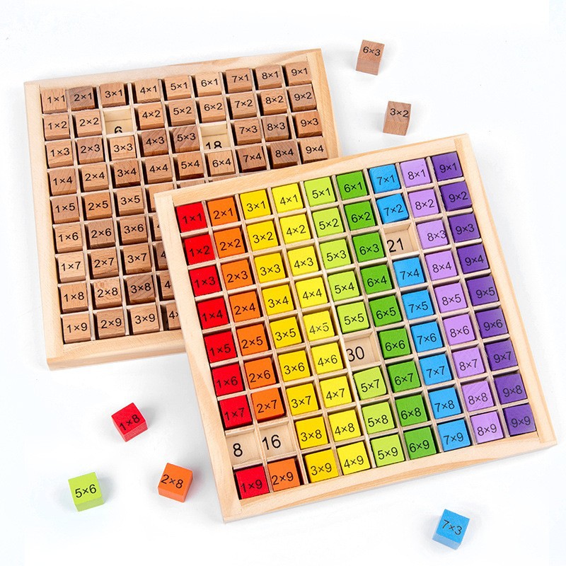 Board Game With Questions - Montessori Children Educational Toys Wooden Multiplication