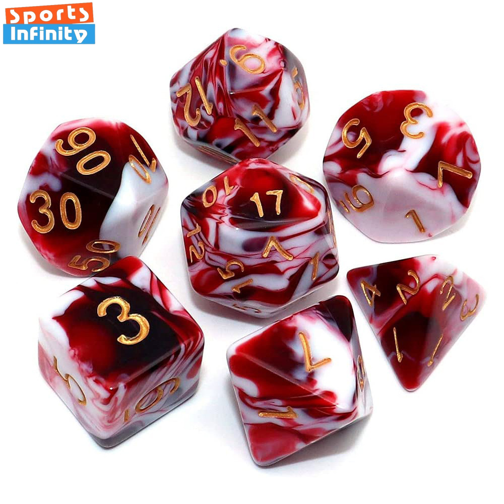 7 Pcs/set Double Colors Polyhe - Board Game Ludo ulasan dan harga