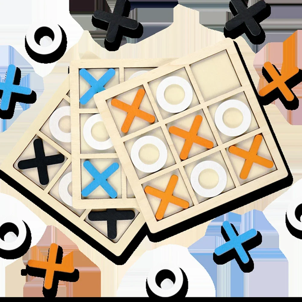 Wooden XO Tic Tac Toe Game Min - Board Game With Questions ulasan dan harga