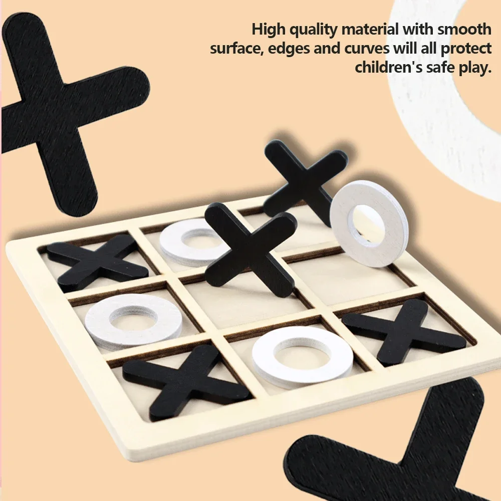Wooden XO Tic Tac Toe Game Min - Board Game With Questions ulasan dan harga