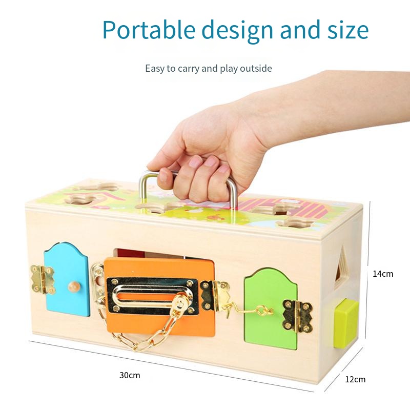 Montessori Lock Box Toy Wooden - Board Game China ulasan dan harga