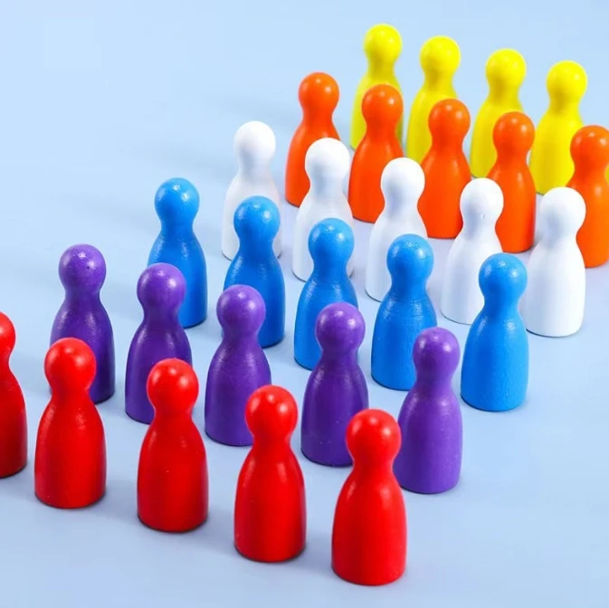 100 Pcs Colorful Wooden Chess  - Chess Set Wooden ulasan dan harga