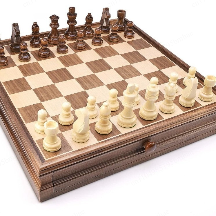 Walnut solid wood chess checke - Chess Set Wooden ulasan dan harga