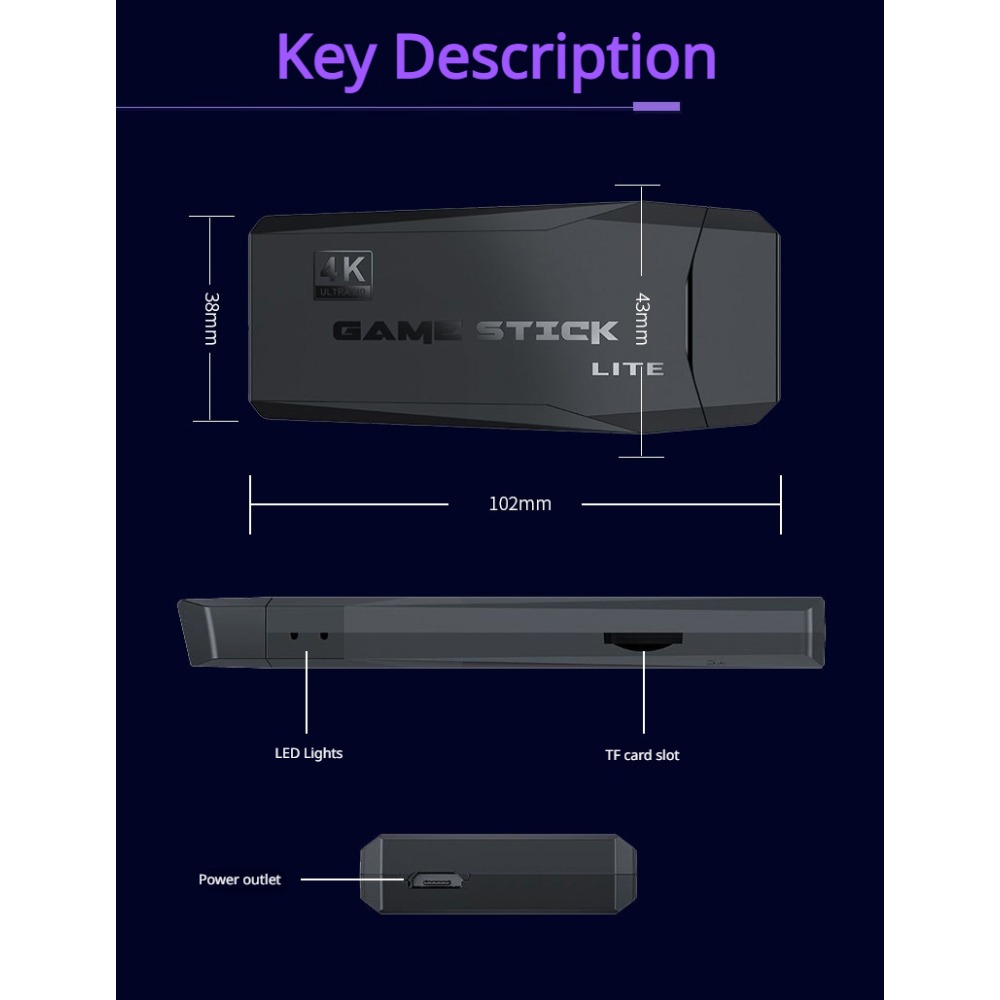 Portable 4K Retro Game Stick C - Board Game Journal ulasan dan harga