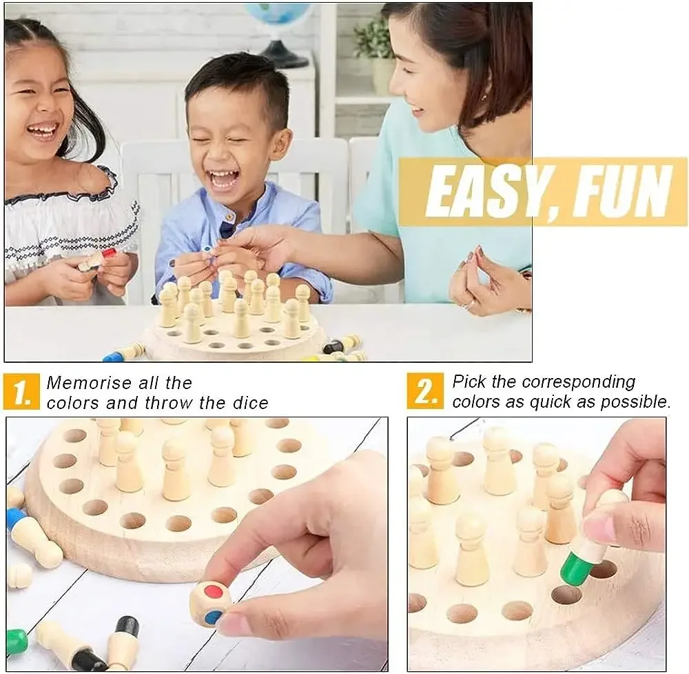 1PC Wooden Memory Match Stick  - Board Game With Questions ulasan dan harga